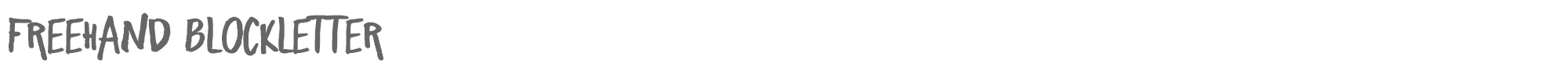 Sample characters Freehand Blockletter Font